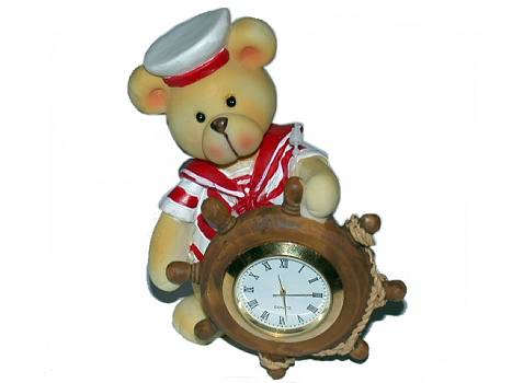 Tischuhr Matrosen-Teddy 2f.sort./18