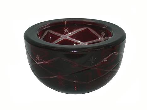 Glas Teelichthalter 5cm Sterngravur rot/