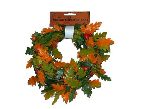 Deko-Girlande 270cm Herbstbl.+Hageb./48
