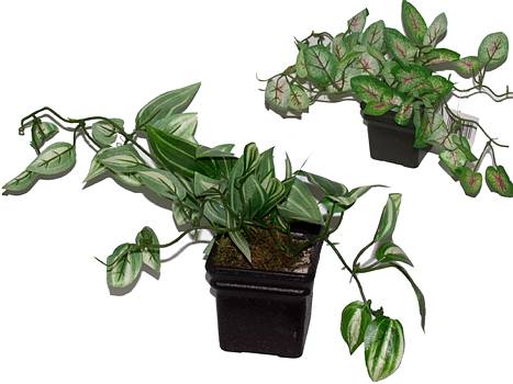 Kunstblumen Miniblatth�nger i.Topf/24