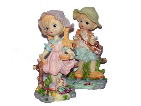 Figur Kinder 21cm 4f.sort.Polystone/4