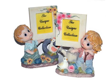 Figur Kinder m.Bilderrahmen 14cm 4f./4