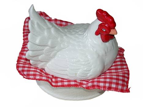 Porz.K�chenhuhn m.Stoffeinlage/1