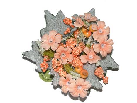 Kerzenkranz 13cm apricot Vergissm./12