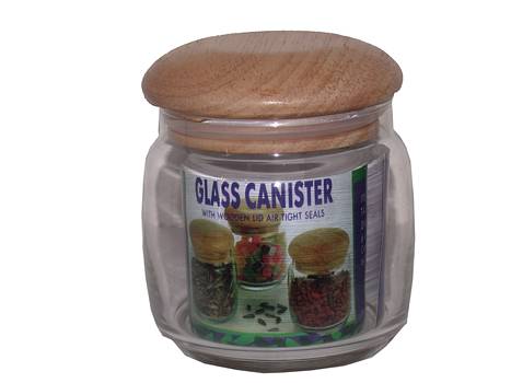 Haushaltsglas m.Holzdeckel/6