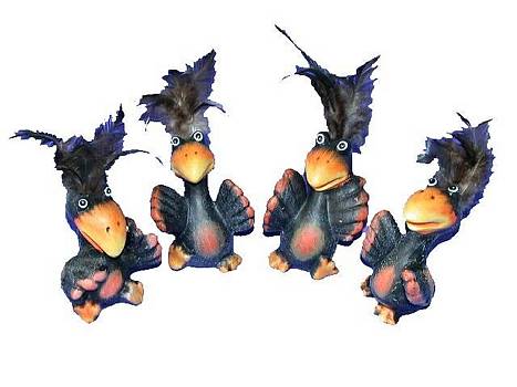 Keramik Rabe 10cm 4f.sort./4