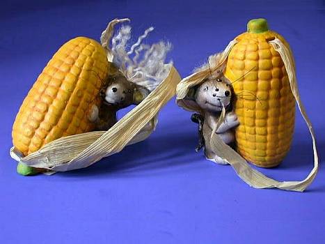 Keramik Maus/Maiskolben klein 2f./4