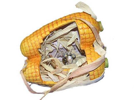 Keramik Maus/Maiskolben L16cm/1