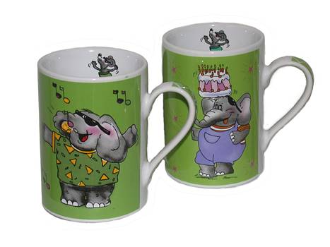 Porz.Tasse 10cm Elefant 2f./8