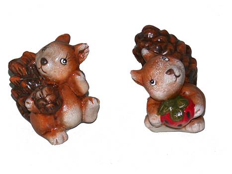 Figur Eichh�rnchen 6cm Keramik sort./12