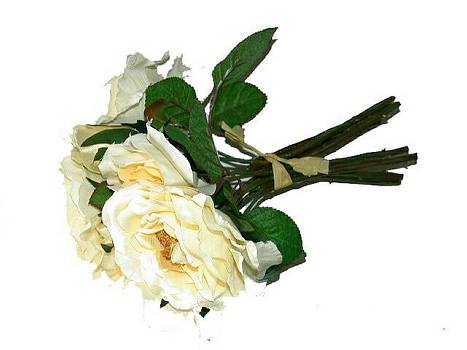 Kunstbl. Rosenstrauss 23cm creme/3