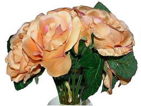 Kunstbl. Rosenstraus 23cm aprikot/3