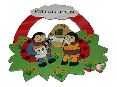 Holz-Begr��ungsschilder 4f.sort.gebl/12