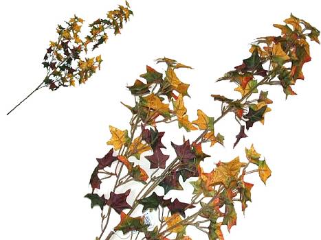 Kunstbl.Efeu-Herbstzweig 78cm gr�n-or.