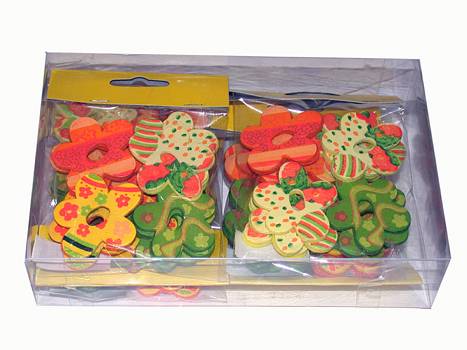 Deko-Holz/Filz-Bl�ten 12er Btl./6