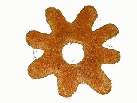 Sisal-Bl�te D15cm orange-gelb 4Formen/16