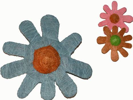 Sisal-Bl�te D25cm 3f.sort./6