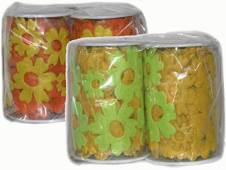 Deko-Filz-Band 2m gelb/gr�n a.Rolle/2