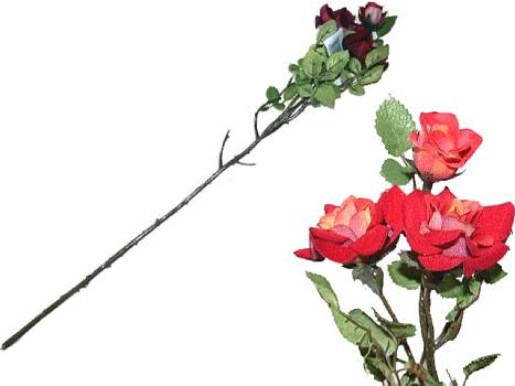 Kunstbl.Minirosen 42cm verzweigt burgund