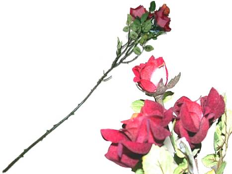 Kunstbl.Minirosen 42cm verzweigt rot/36