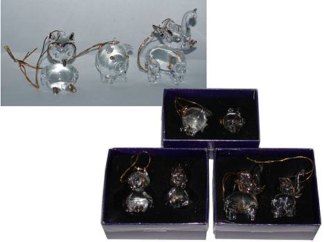 Glas Tierchen 2er Set 3-4cm/12