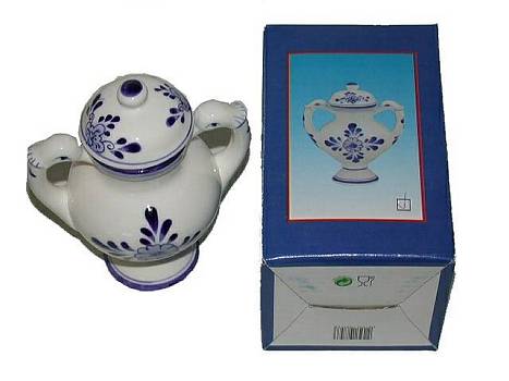 Keramik Zier-Dose weiss/blau 2f. 11,5m