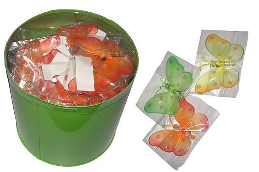 Deko-Schmetterling 4f.sort. m.Magnet/72