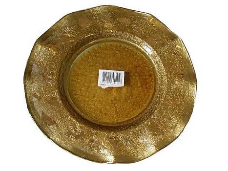 Glas Teller 24cm gold/4