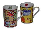 Porz.Tasse 10cm K�che 3f.sort./6